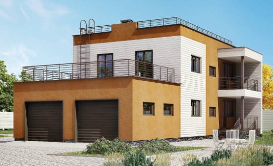 180-012-П Проект двухэтажного дома и гаражом, простой коттедж из кирпича Рославль | Проекты домов от House Expert