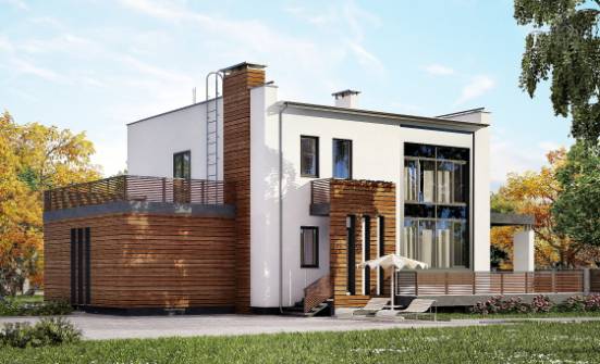 220-003-П Проект двухэтажного дома, гараж, средний дом из газосиликатных блоков Рославль | Проекты домов от House Expert
