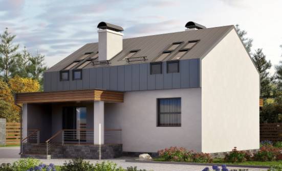 120-004-П Проект двухэтажного дома мансардой, экономичный коттедж из арболита Десногорск | Проекты домов от House Expert