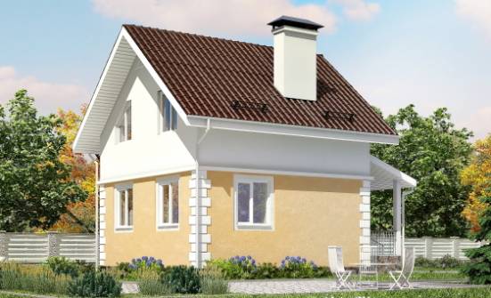 070-002-П Проект двухэтажного дома с мансардным этажом, компактный дом из газобетона Смоленск | Проекты домов от House Expert