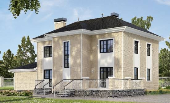 180-006-П Проект двухэтажного дома и гаражом, классический загородный дом из кирпича Смоленск | Проекты домов от House Expert