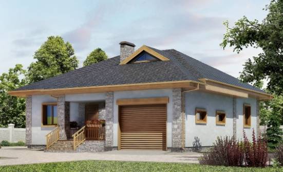 130-006-П Проект одноэтажного дома, гараж, современный коттедж из керамзитобетонных блоков Десногорск | Проекты домов от House Expert