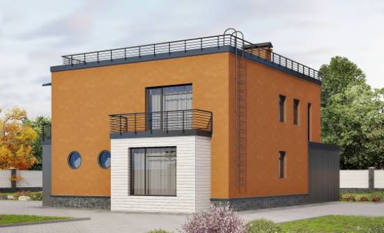 260-002-Л Проект двухэтажного дома, гараж, просторный загородный дом из газобетона Рославль | Проекты домов от House Expert