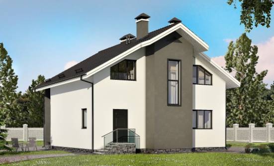 150-005-Л Проект двухэтажного дома с мансардным этажом, красивый загородный дом из теплоблока Смоленск | Проекты домов от House Expert