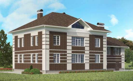 505-002-Л Проект трехэтажного дома, гараж, современный коттедж из кирпича Смоленск | Проекты домов от House Expert