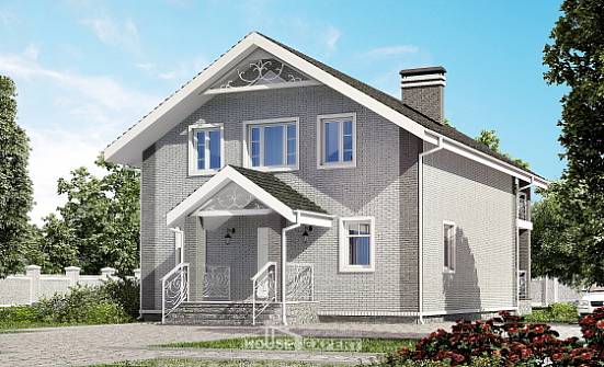 150-007-П Проект двухэтажного дома с мансардным этажом, компактный дом из твинблока Вязьма | Проекты домов от House Expert