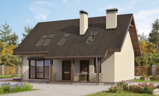 155-012-Л Проект двухэтажного дома мансардой, бюджетный домик из твинблока Ярцево | Проекты домов от House Expert