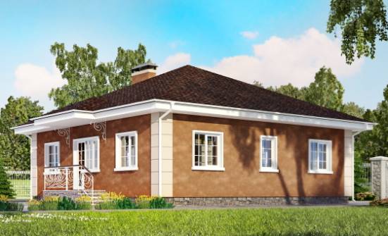 100-001-Л Проект одноэтажного дома, экономичный домик из газосиликатных блоков Вязьма | Проекты одноэтажных домов от House Expert