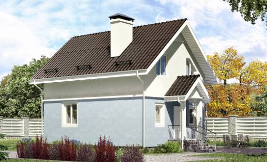095-002-П Проект двухэтажного дома с мансардой, красивый дом из твинблока Гагарин | Проекты домов от House Expert