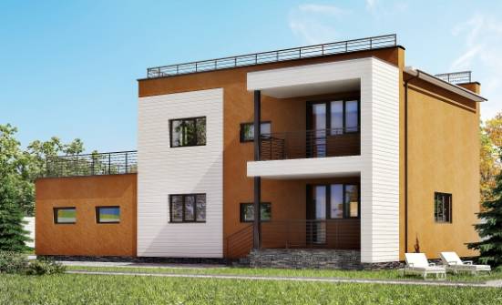180-012-П Проект двухэтажного дома и гаражом, простой коттедж из кирпича Рославль | Проекты домов от House Expert