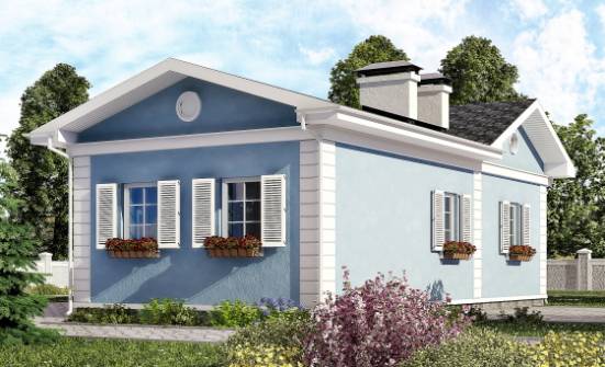 090-004-П Проект одноэтажного дома, современный коттедж из газобетона Смоленск | Проекты одноэтажных домов от House Expert