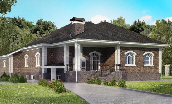 490-001-П Проект трехэтажного дома с мансардным этажом и гаражом, классический дом из кирпича Рославль | Проекты домов от House Expert