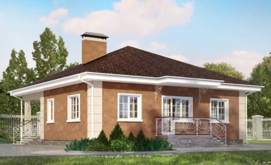 100-001-Л Проект одноэтажного дома, экономичный домик из газосиликатных блоков Вязьма | Проекты домов от House Expert