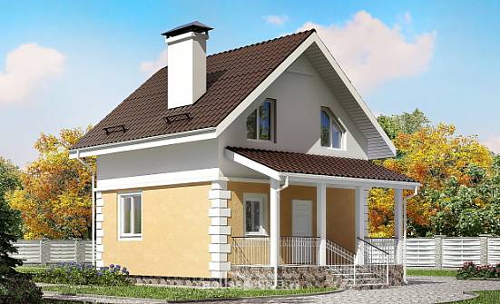 070-002-П Проект двухэтажного дома с мансардным этажом, компактный дом из газобетона Смоленск | Проекты домов от House Expert