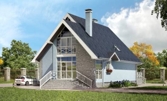 170-003-П Проект двухэтажного дома мансардный этаж, экономичный загородный дом из поризованных блоков Смоленск | Проекты домов от House Expert