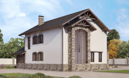 200-005-П Проект двухэтажного дома, гараж, простой загородный дом из бризолита Ярцево | Проекты домов от House Expert