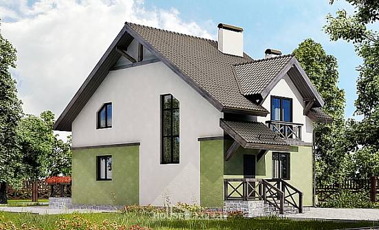 120-003-П Проект двухэтажного дома с мансардным этажом, скромный дом из керамзитобетонных блоков Смоленск | Проекты домов от House Expert