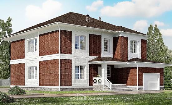 315-001-П Проект двухэтажного дома и гаражом, уютный загородный дом из кирпича Ярцево | Проекты домов от House Expert