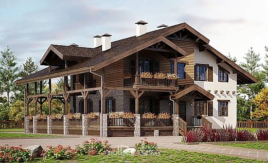 400-004-П Проект трехэтажного дома мансардой и гаражом, большой коттедж из кирпича Смоленск | Проекты домов от House Expert