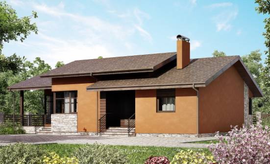 130-007-П Проект одноэтажного дома, уютный коттедж из бризолита Десногорск | Проекты домов от House Expert