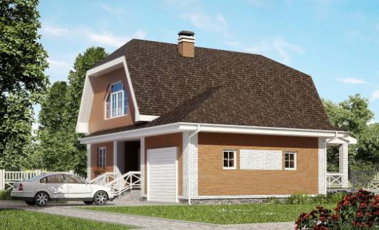 160-006-П Проект двухэтажного дома с мансардным этажом, гараж, современный домик из бризолита Рославль | Проекты домов от House Expert