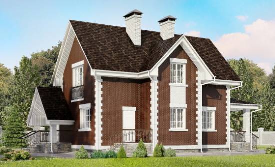 190-003-Л Проект двухэтажного дома мансардой, гараж, просторный дом из теплоблока Гагарин | Проекты домов от House Expert