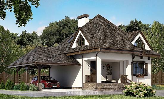 110-002-Л Проект двухэтажного дома с мансардой, гараж, бюджетный домик из газобетона Ярцево | Проекты домов от House Expert