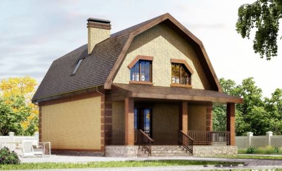 130-005-Л Проект двухэтажного дома с мансардой, бюджетный дом из газобетона Десногорск | Проекты домов от House Expert