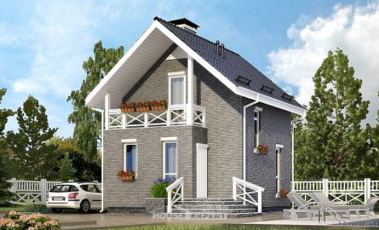 045-001-П Проект двухэтажного дома мансардный этаж, скромный дом из блока Ярцево | Проекты домов от House Expert