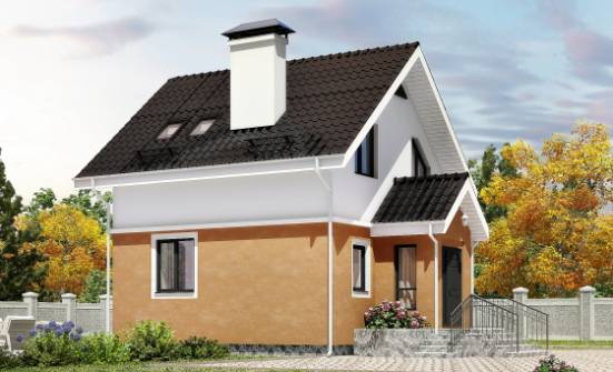 070-001-Л Проект двухэтажного дома мансардой, дешевый дом из твинблока Десногорск | Проекты домов от House Expert