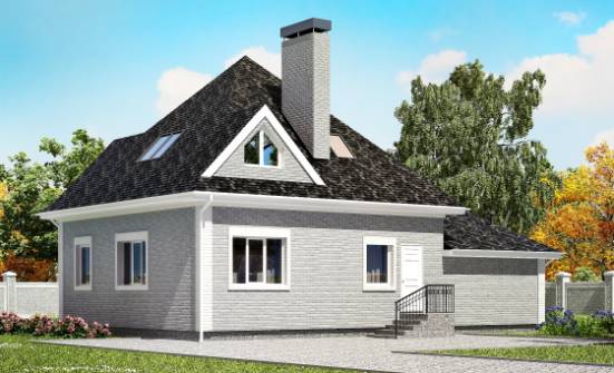 135-001-Л Проект двухэтажного дома с мансардой, гараж, уютный домик из кирпича Смоленск | Проекты домов от House Expert