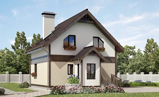 105-001-П Проект двухэтажного дома с мансардой, небольшой загородный дом из керамзитобетонных блоков Смоленск | Проекты домов от House Expert