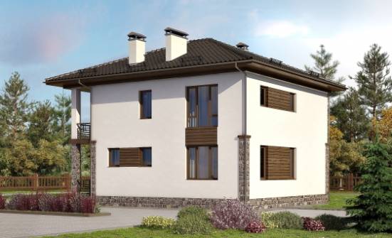 170-005-П Проект двухэтажного дома, простой коттедж из газобетона Смоленск | Проекты домов от House Expert