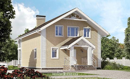 150-007-Л Проект двухэтажного дома с мансардным этажом, скромный домик из арболита Рославль | Проекты домов от House Expert