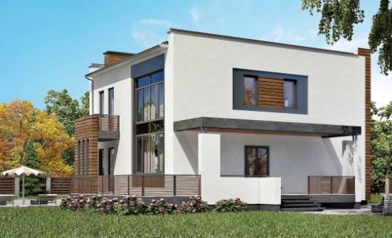 220-003-П Проект двухэтажного дома, гараж, средний дом из газосиликатных блоков Рославль | Проекты домов от House Expert