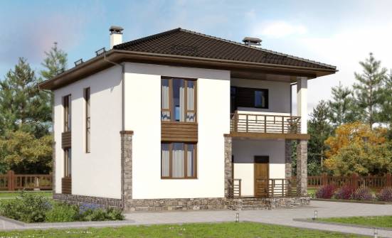 170-005-П Проект двухэтажного дома, простой коттедж из газобетона Смоленск | Проекты домов от House Expert