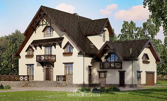 435-002-П Проект трехэтажного дома мансардой, гараж, уютный дом из пеноблока Гагарин | Проекты домов от House Expert