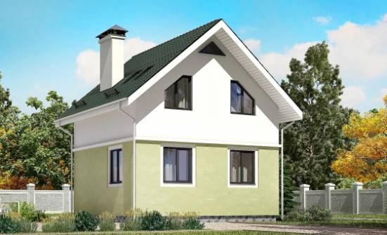 070-001-П Проект двухэтажного дома с мансардой, современный коттедж из блока Сафоново | Проекты домов от House Expert