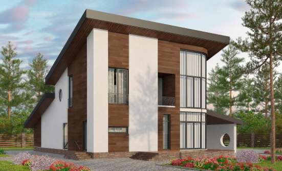 230-001-П Проект двухэтажного дома с мансардным этажом, средний коттедж из кирпича Десногорск | Проекты домов от House Expert