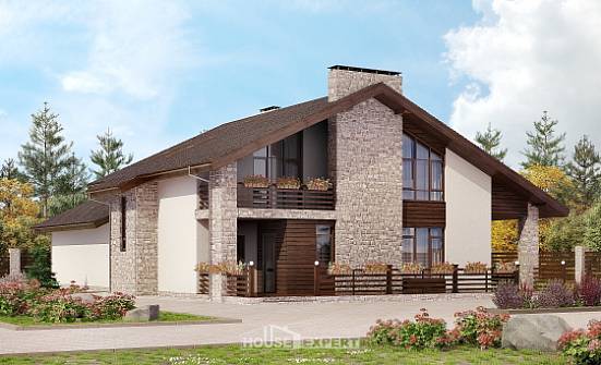 480-001-Л Проект трехэтажного дома мансардой, красивый домик из бризолита Сафоново | Проекты домов от House Expert