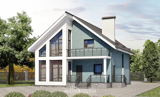 170-006-П Проект двухэтажного дома мансардный этаж, современный домик из блока Вязьма | Проекты домов от House Expert