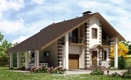 150-003-Л Проект двухэтажного дома мансардный этаж, гараж, доступный загородный дом из дерева Гагарин | Проекты домов от House Expert