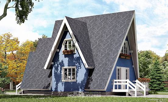 100-002-П Проект двухэтажного дома с мансардой, небольшой коттедж из дерева Вязьма | Проекты домов от House Expert