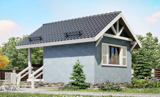 020-001-П Проект одноэтажного дома, крохотный домик из бревен Ярцево | Проекты одноэтажных домов от House Expert
