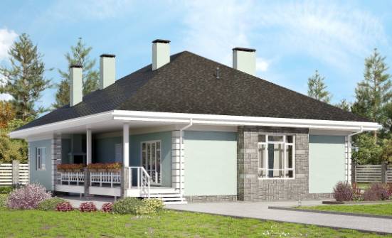 135-003-Л Проект одноэтажного дома, скромный загородный дом из бризолита Десногорск | Проекты одноэтажных домов от House Expert