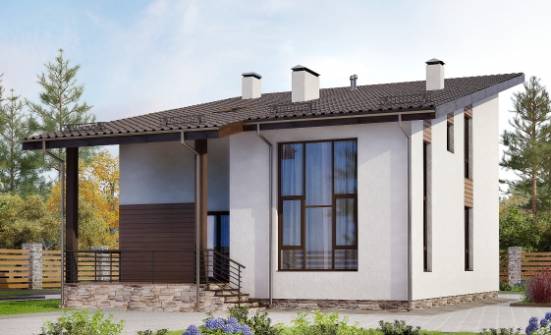 140-005-П Проект двухэтажного дома с мансардой, скромный домик из блока Смоленск | Проекты домов от House Expert