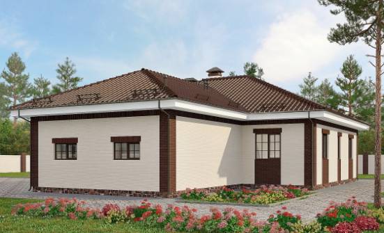 160-015-П Проект одноэтажного дома, гараж, классический домик из арболита Десногорск | Проекты одноэтажных домов от House Expert