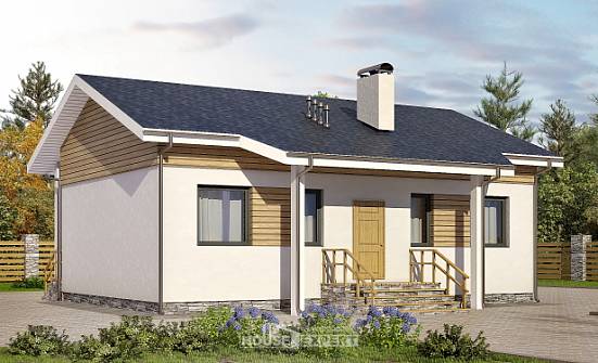 080-004-П Проект одноэтажного дома, простой дом из газосиликатных блоков Рославль | Проекты домов от House Expert