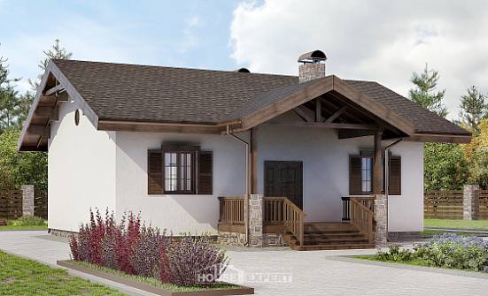 090-002-П Проект одноэтажного дома, бюджетный домик из кирпича Десногорск | Проекты домов от House Expert