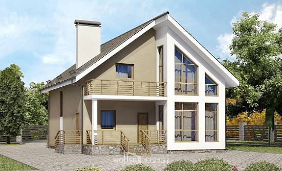 170-006-Л Проект двухэтажного дома мансардный этаж, бюджетный коттедж из поризованных блоков Гагарин | Проекты домов от House Expert
